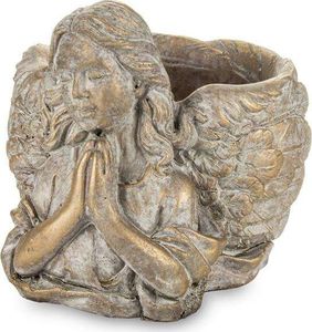 Pigmejka Osłonka doniczka anioł brązowa ceramika 13x13x16 uniwersalny 1