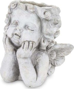 Pigmejka Osłonka doniczka aniołek szara ceramika 20x20x14cm uniwersalny 1