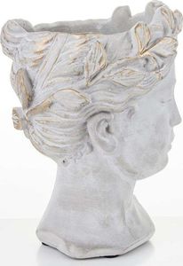 Pigmejka Osłonka wazon głowa szara ceramika 21,5x16x15 uniwersalny 2