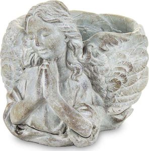 Pigmejka Osłonka doniczka anioł szara ceramika 16x16x20 cm uniwersalny 1