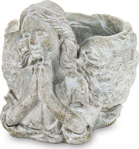 Pigmejka Osłonka doniczka anioł szara ceramika 13x13x16 cm uniwersalny 1