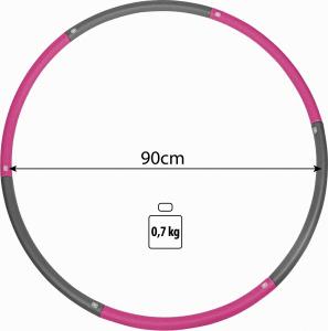 SportVida Hula Hop składane 90 cm szaro-różowe Sportvida 6