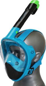 SportVida Maska nurkowa pełnotwarzowa z fajką l/xl niebiesko-czarna Sportvida 3