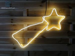 Dekoracja świąteczna Multimix.pl Figura kometa LED 60x30 cm Ciepła Biel na zewnątrz oświetlenie świąteczne NR 1754 1