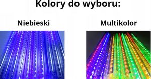 Dekoracja świąteczna Multimix.pl Sople LED deszcz meteorytów 10 x 30 cm 180 LED 9 m dekoracji zewnętrzne lampki choinkowe NR 1766 Wielokolorowy 4