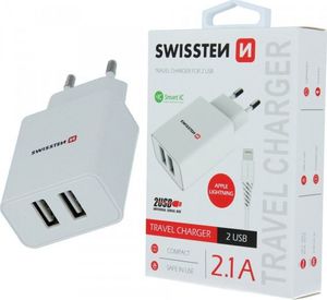 Ładowarka Swissten 2x USB-A 2.1 A (52451) 1