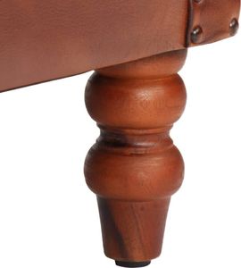 vidaXL Fotel, brązowy, naturalna kozia skóra 7