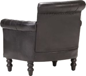 vidaXL Fotel, czarny, naturalna kozia skóra 5