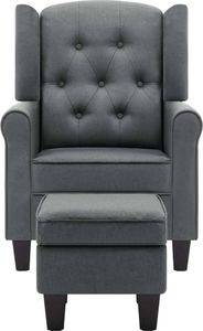 vidaXL Fotel z podnóżkiem, jasnoszary, tapicerowany tkaniną 4