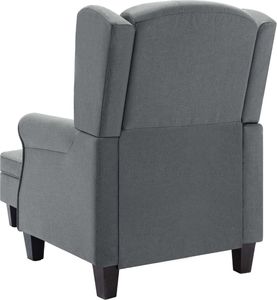 vidaXL Fotel z podnóżkiem, jasnoszary, tapicerowany tkaniną 6