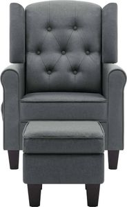 vidaXL Fotel masujący z podnóżkiem, jasnoszary, obity tkaniną 4