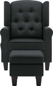 vidaXL Fotel masujący z podnóżkiem, ciemnoszary, obity tkaniną 4