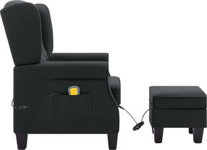 vidaXL Fotel masujący z podnóżkiem, ciemnoszary, obity tkaniną 5