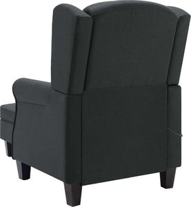 vidaXL Fotel masujący z podnóżkiem, ciemnoszary, obity tkaniną 6