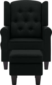 vidaXL Fotel masujący z podnóżkiem, czarny, obity tkaniną 4
