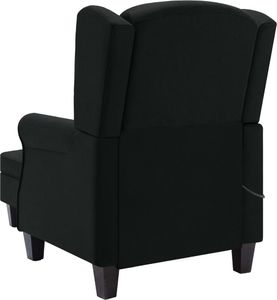 vidaXL Fotel masujący z podnóżkiem, czarny, obity tkaniną 6