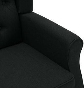 vidaXL Fotel masujący z podnóżkiem, czarny, obity tkaniną 7