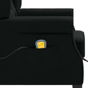 vidaXL Fotel masujący z podnóżkiem, czarny, obity tkaniną 8