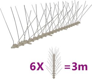 vidaXL Kolce przeciw ptakom 4 rzędy plastikowe 6 szt. 1