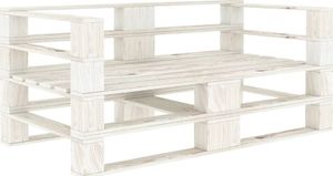 vidaXL Ogrodowa sofa 2-osobowa z palet, drewniana, biała 1