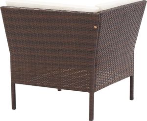 vidaXL 3-cz. zestaw wypoczynkowy do ogrodu, poduszki, rattan PE, brąz 6