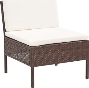vidaXL 3-cz. zestaw wypoczynkowy do ogrodu, poduszki, rattan PE, brąz 7