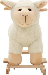 vidaXL Owca na biegunach, pluszowa, 78 x 34 x 58 cm, biała 3