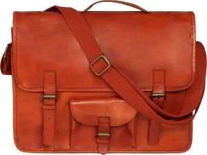 Torba vidaXL Torba na laptopa z prawdziwej skóry, jasnobrązowa 2