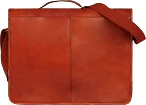 Torba vidaXL Torba na laptopa z prawdziwej skóry, jasnobrązowa 3