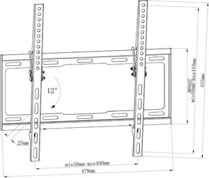 vidaXL Uchwyt ścienny 50313 23'' - 55'' 8