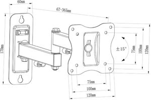 vidaXL Uchwyt ścienny 50315 10'' - 23'' 6