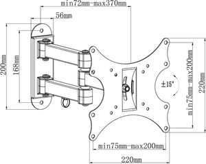 vidaXL Uchwyt ścienny 50316 17'' - 37'' 8