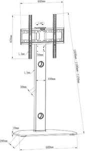 vidaXL Stojak podłogowy 51072 23'' - 60'' 5