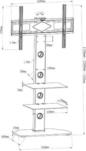 vidaXL Stojak podłogowy 51074 32'' - 70'' 5