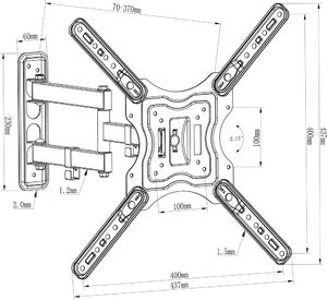 vidaXL Uchwyt ścienny 51075 55'' 7