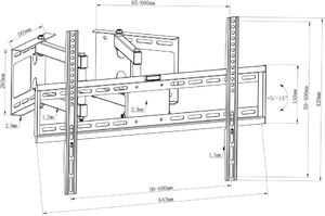 vidaXL Uchwyt ścienny na TV, narożny, full motion, 23-65 7