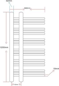 Grzejnik łazienkowy vidaXL Kaloryfer Typu E 600 x 1200 mm 8