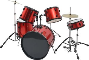 vidaXL Kompletna perkusja w kolorze czerwonym 1