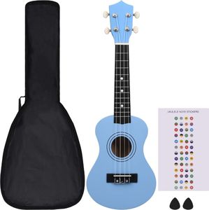 vidaXL Ukulele sopranowe z pokrowcem, dla dzieci, niebieskie, 21 2