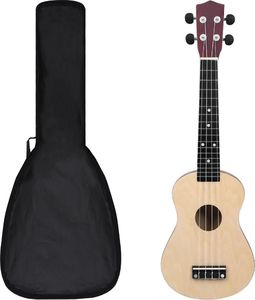 vidaXL Ukulele sopranowe z pokrowcem, dla dzieci, jasne drewno, 23 1