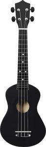 vidaXL Ukulele sopranowe z pokrowcem, dla dzieci, czarne, 23 6