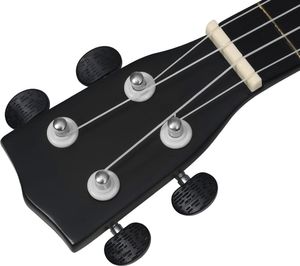 vidaXL Ukulele sopranowe z pokrowcem, dla dzieci, czarne, 23 8