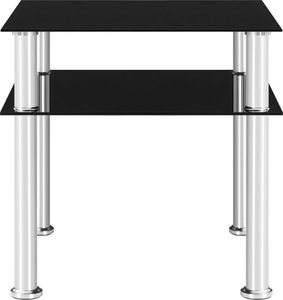 vidaXL Stolik boczny, czarny, 45x50x45 cm, hartowane szkło 3