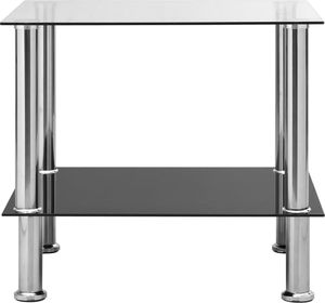 vidaXL Stolik boczny, przezroczysty, 45x50x45 cm, hartowane szkło 2