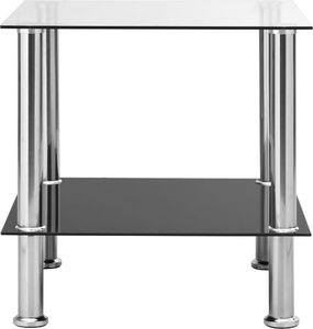 vidaXL Stolik boczny, przezroczysty, 45x50x45 cm, hartowane szkło 5