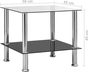 vidaXL Stolik boczny, przezroczysty, 45x50x45 cm, hartowane szkło 6