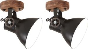 Kinkiet vidaXL Industrialne lampy ścienne/sufitowe 2 szt, czarne, 20x25 cm E27 1