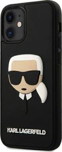 Karl Lagerfeld Etui Karl Lagerfeld KLHCP12SKH3DBK do iPhone 12 mini 5,4 czarny/black hardcase 3D Rubber Karl`s Head 2