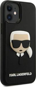 Karl Lagerfeld Etui Karl Lagerfeld KLHCP12SKH3DBK do iPhone 12 mini 5,4 czarny/black hardcase 3D Rubber Karl`s Head 4