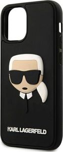 Karl Lagerfeld Etui Karl Lagerfeld KLHCP12SKH3DBK do iPhone 12 mini 5,4 czarny/black hardcase 3D Rubber Karl`s Head 6